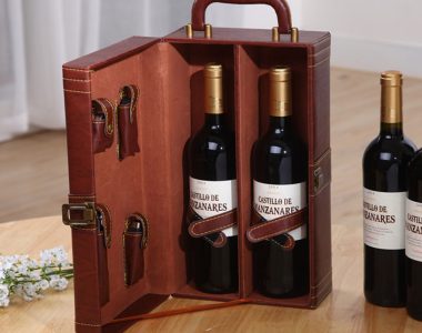 Double bottle of pu leather wine boxes
