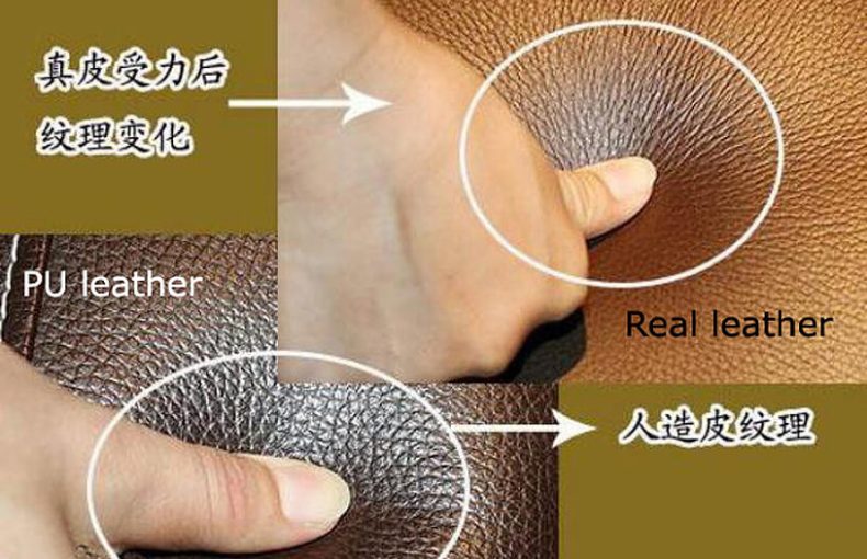 PU leather and genuine leather are compressed