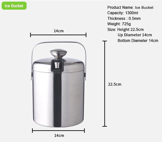 Hotel amenities stainless steel portable straight double insulation red wine ice bucket ktv hotel room ice bucket