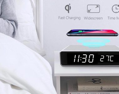 Digital Alarm Clock with 7.5W Qi Wireless Phone Charger