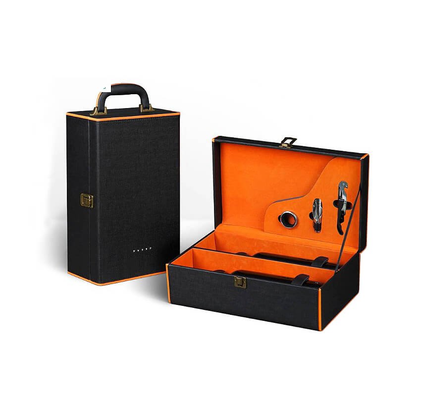 2 Bottles of Luxury Leather Wine Gift Box
