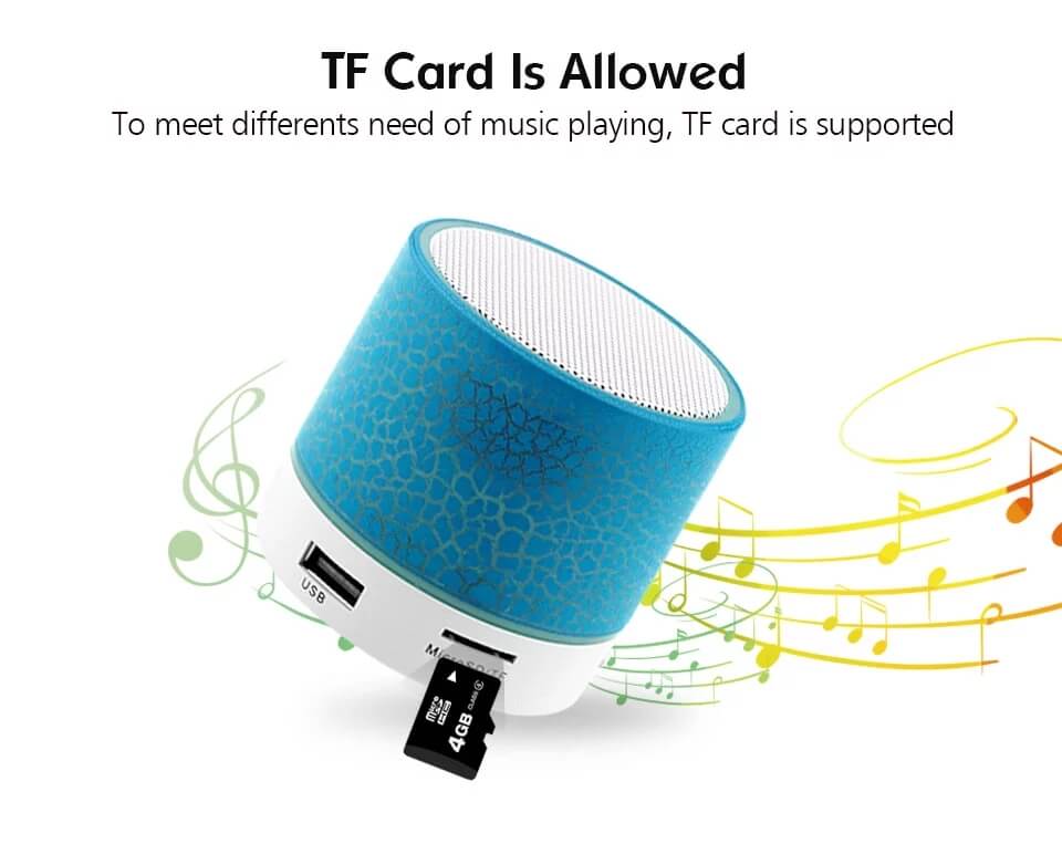 Portable Bluetooth Speaker with LED Light for Corporate Gifts and Travel 2 Bluetooth Speaker with TF Card