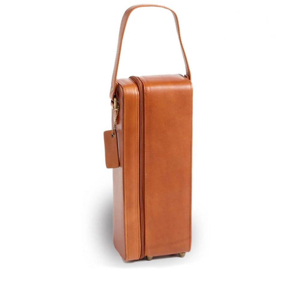 Brown Leather Wine Bags-Leather Box