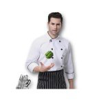 Cotton Polyester Chef Uniforms Hotel Long Sleeves Workwear Chef Coat