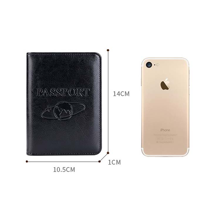 Crazy Horse Travel Passport Clip Multifunction Passport Cover Leather Boarding Holster size