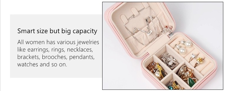 Custom organizer leather travel jewelry case -giftdonna