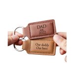 Engraved Genuine Leather Keychain