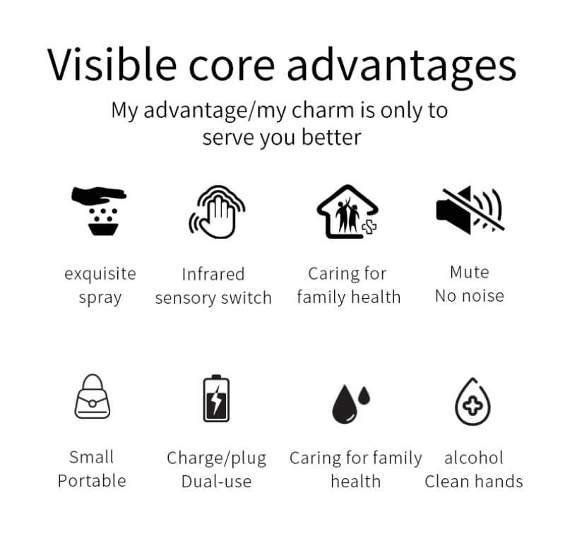 Touchless Alcohol Spray: Rechargeable, Induction-Powered Disinfection Companion 7 Intelligent sensor automatic alcohol Sprayer advantages