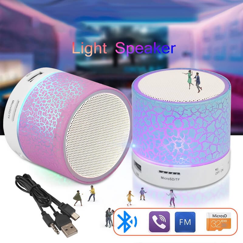 Portable Bluetooth Speaker with LED Light for Corporate Gifts and Travel 5 Light Bluetooth Speaker