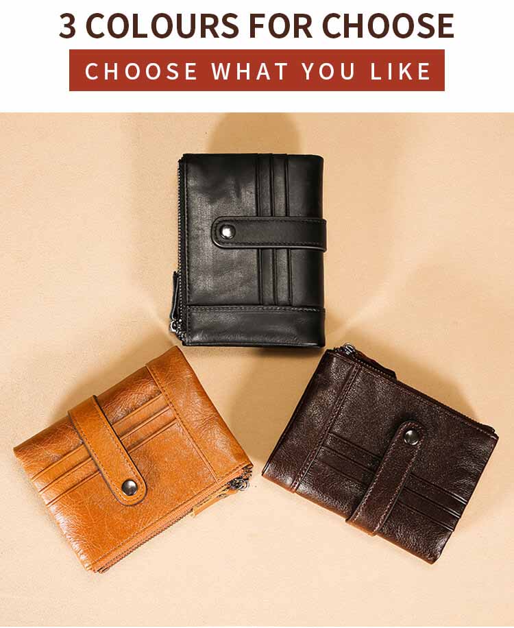 Multifunctional short leather wallet color