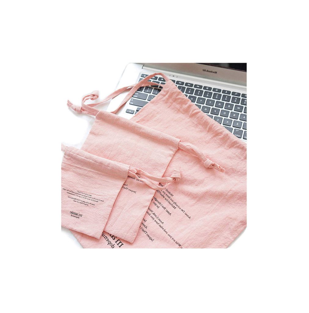 Pink Soft Cloth Drawstring Bags for Jewelry-Gift Bag