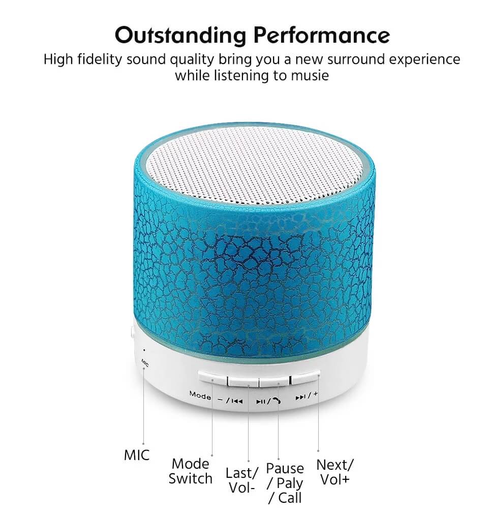Portable Bluetooth Speaker with LED Light for Corporate Gifts and Travel 3 Portable Bluetooth Speaker Performance