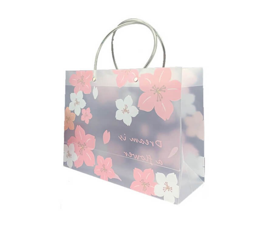 Printed frosted plastic shopping bag