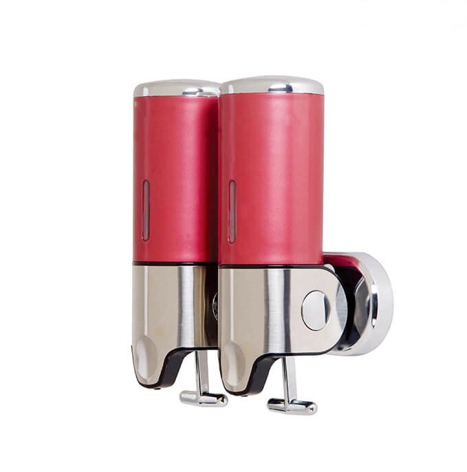 Stainless Steel Wall Mounted Soap Dispenser Double Head Pull Type Stylish 4 Red pull type soap dispenser