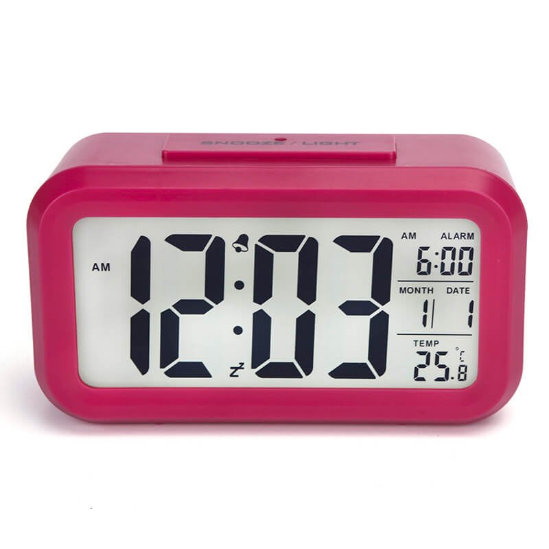 Smart LED Digital Alarm Clock with 24 or 12 Hour Display 2 Snooze Mute desktop clock