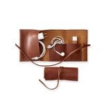 Leather Roll Up Charger Luxe Cable Organizer for Travel