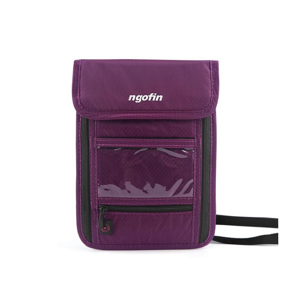 RFID-Protected Anti-Theft Passport Holder Neck Wallet