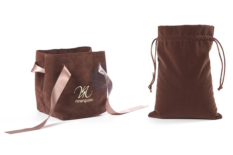 Custom Velvet Jewelry Bags: Exquisite Handcrafted Bag 2 Warm-toned velvet jewelry bags