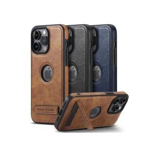 custom leather phone case - Pu Leather Stitching Phone Case For iPhone 15