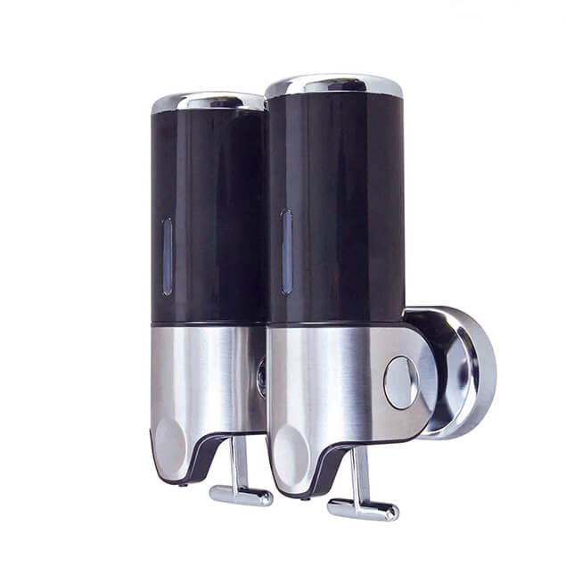 Stainless Steel Wall Mounted Soap Dispenser Double Head Pull Type Stylish 5 double head wall mounted pull type soap dispenser