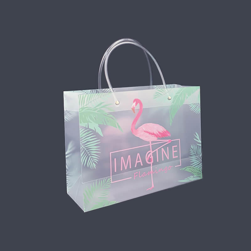 Shopping Bag Elegant Flowers Frosted Plastic Shopping Bag 2 gusset frosted plastic bag