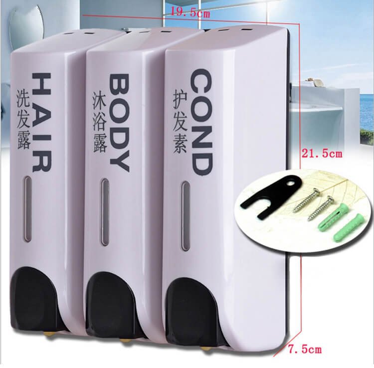 Hand Soap Dispenser Three-Head Space-Saving Solution 4 hand soap dispenser size