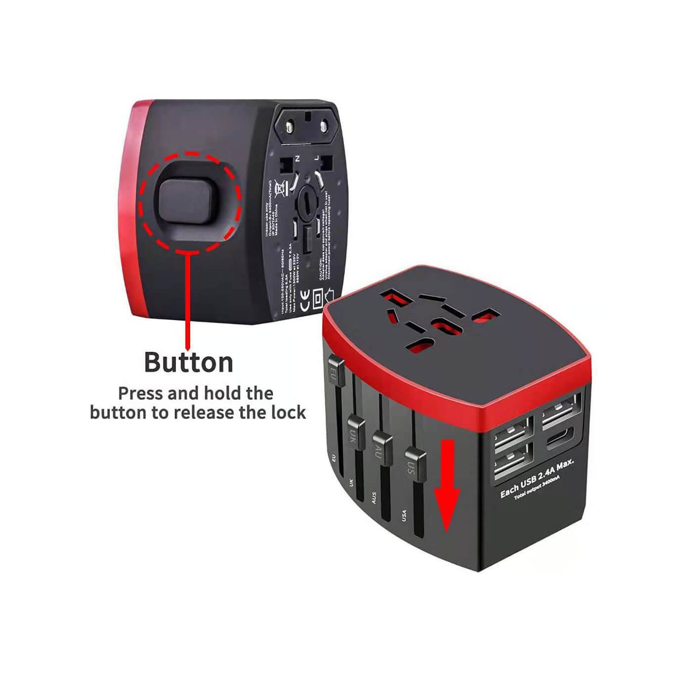 Versatile USB Universal Plug Adapter Socket Converter for Worldwide Travel 5 multi-function conversion socket