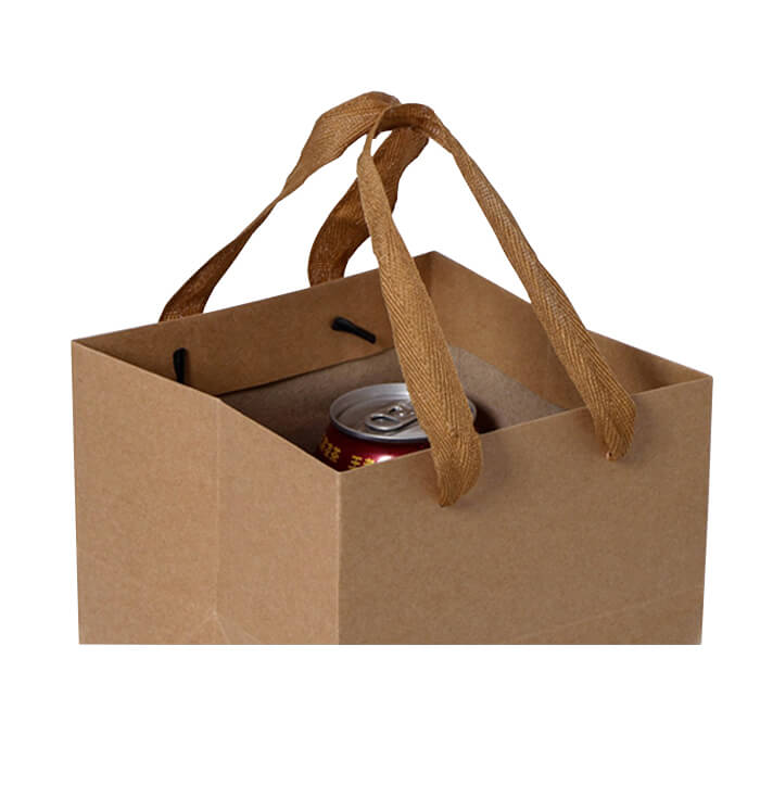 Stylish Square Kraft Paper Bags with Rope Handle - Ideal for Packaging Flowers, Wedding Gifts, and More 4 paper bag with rope handle