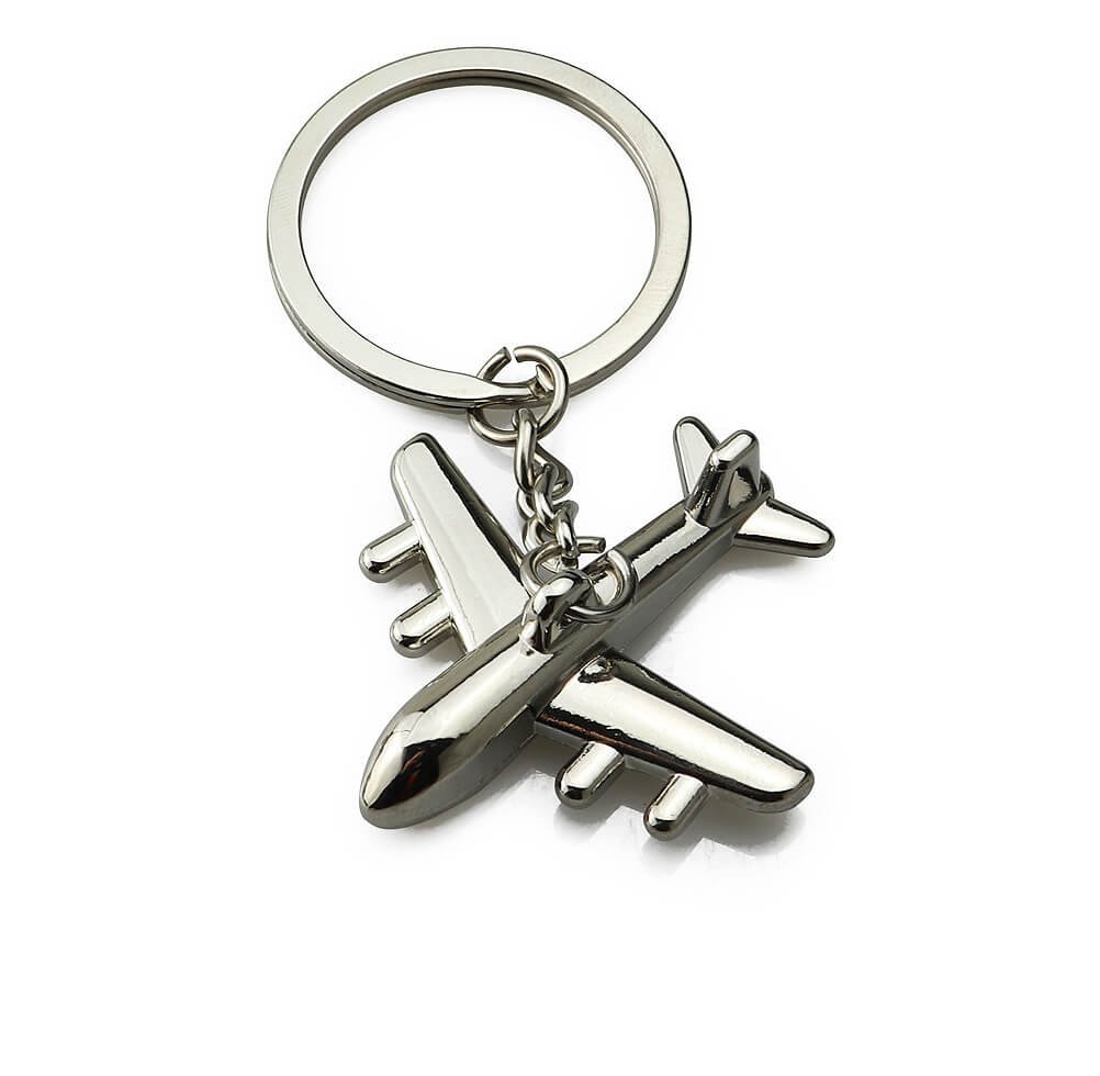plane metal keychain