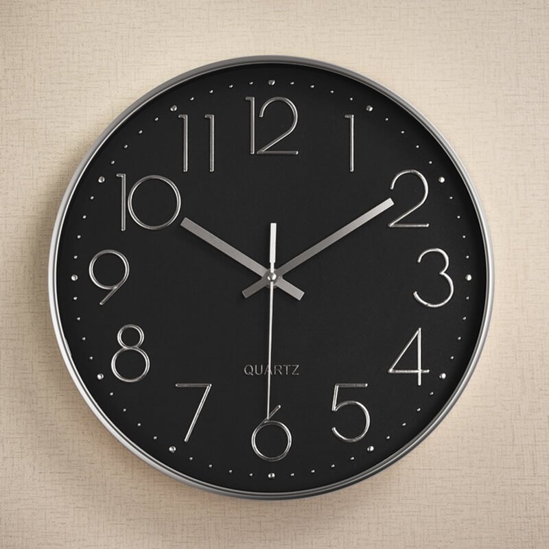 12-Inch Round Silent Wall Clocks Battery Operated Decorative Timeless Elegance 5 round clock