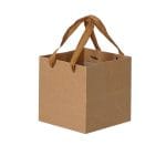 square kraft paper bags with rope handle Packaging flower wedding gift bag kraft paper-gift
