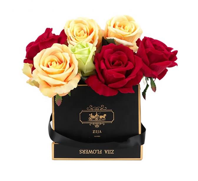 Dazzling Cardboard Flower Boxes Waterproof Square / Round with Ribbon 2 the flower box-giftdonna