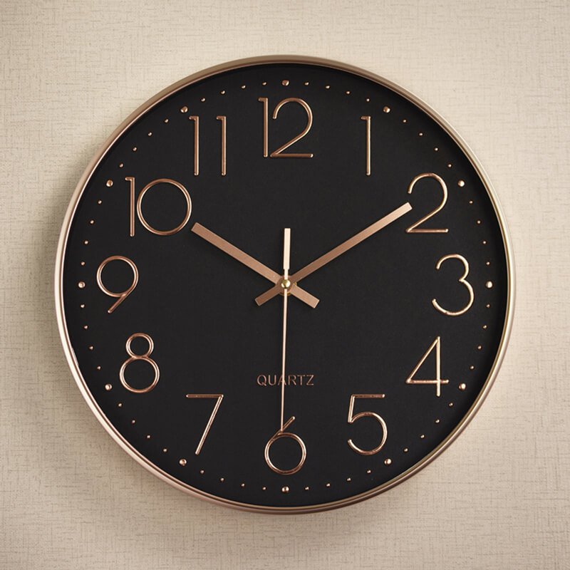12-Inch Round Silent Wall Clocks Battery Operated Decorative Timeless Elegance 4 time clock