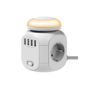 white EU socket with night light