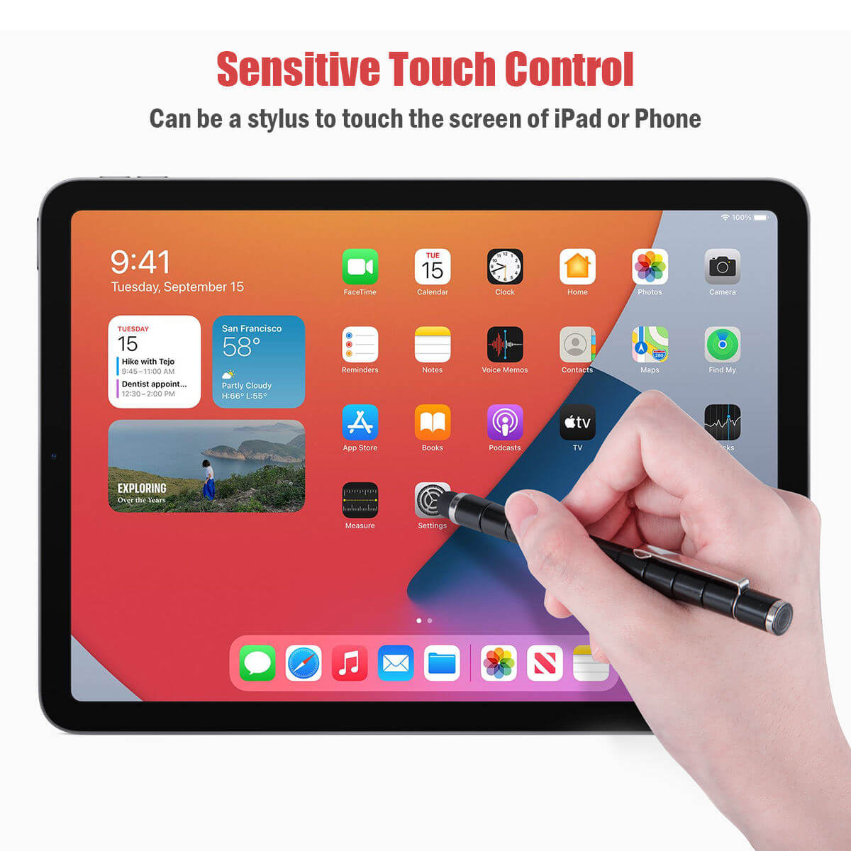 Exquisite Fidget Pen Multifunctional Decompression Magnet Ballpoint Pen 5 Fidget Gel Pen - Screen touch function