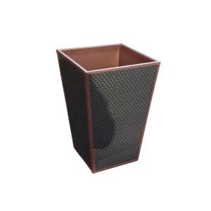 Leather Trash Bin for Hotel, Office, and Home Use
