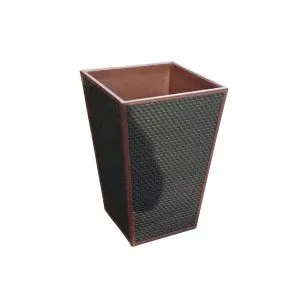 Leather Trash Bin for Hotel, Office, and Home Use