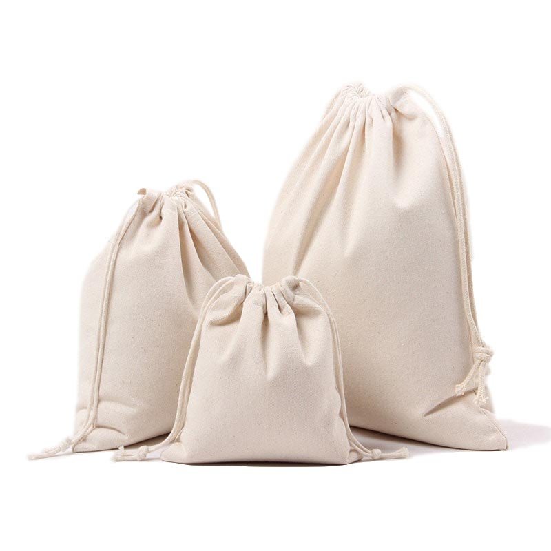 Eco-Friendly Cotton Laundry Bag: Your Sustainable Laundry Solution - Drawstring Bag 1 Natural cotton double drawstring laundry bag