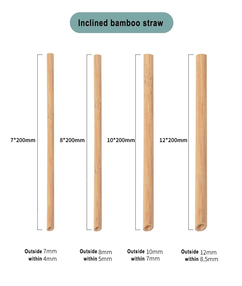 bamboo drinking straws size