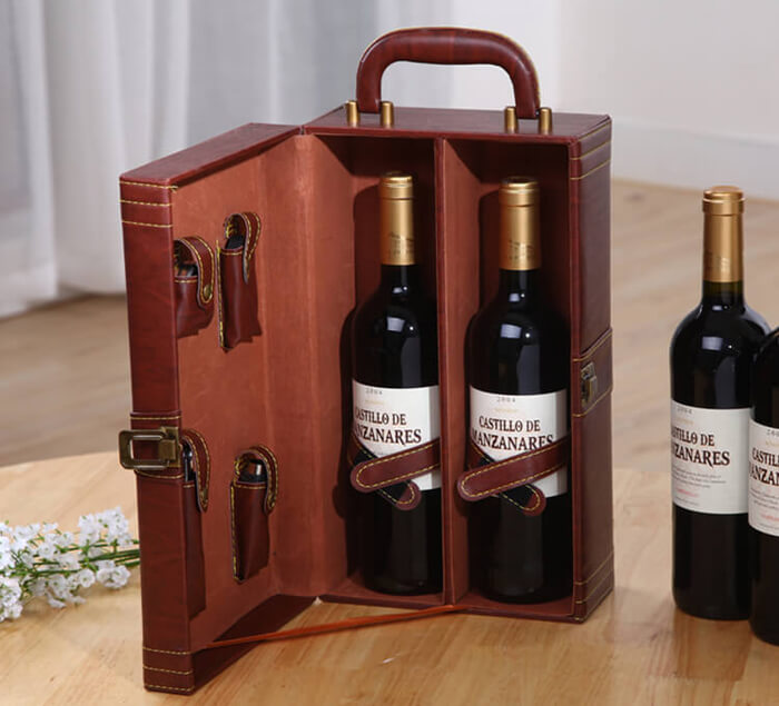Ordering Corporate Gift Packaging? Read This First! 2 corporate gift packaging double bottle of leather wine boxes show