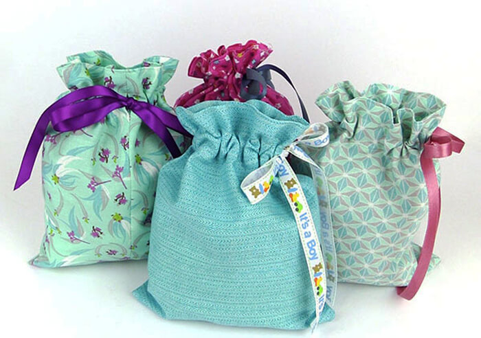 6 Fabric Gift Bags for Your VIP Business Partners 6 Fabric Gift Bags Cotton Drawstring Bags