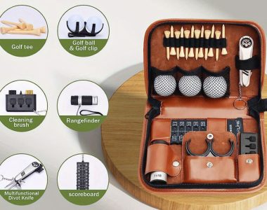 Leather Three Balls Golf Tee Set