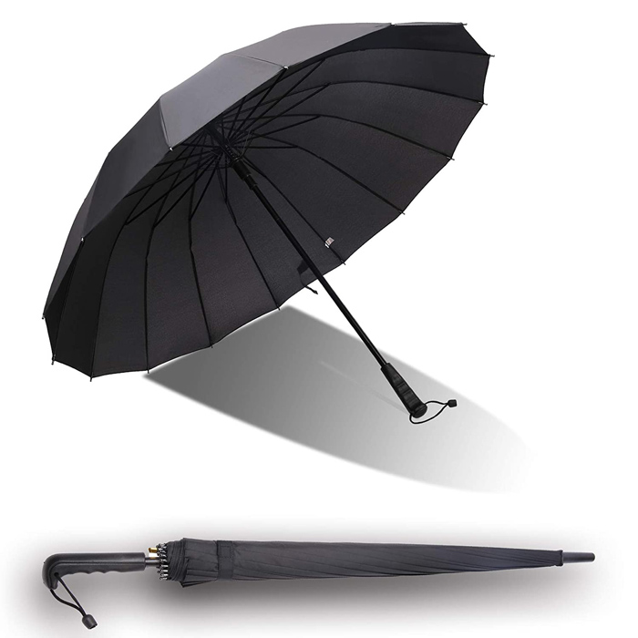 Sports Promotional Items Black Large Couple Travel Umbrella Straight Handle