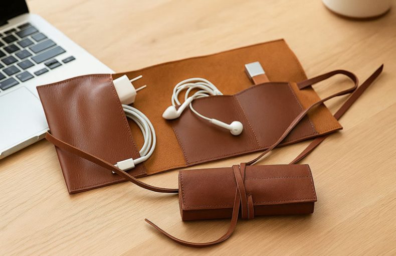 Leather Charger Roll Up Solves High End Corporate Gifting