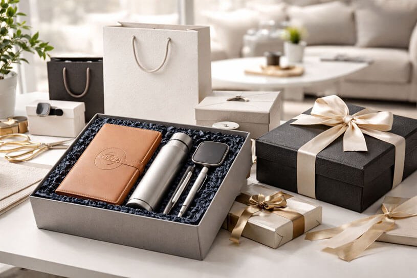 Corporate Gift Order Costs: What Actually Drives Cost Changes 1 Corporate gift order costs explained through branding and presentation levels