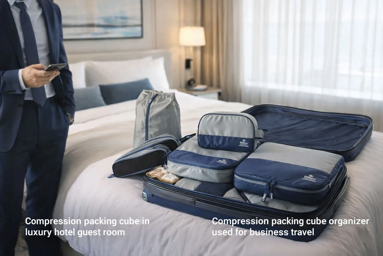 Compression Packing Cube Set for Hotel and Business Travel
