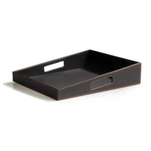 Leather Tea Trays for Refined Hotel Guestroom Service