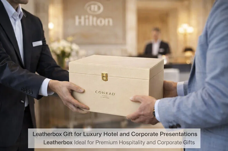 Leatherbox Gift Box for Luxury Hotel Guest Welcome