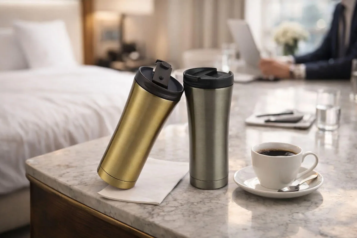 Thermos coffee travel mug corporate gift for business travelers