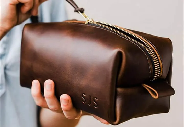 Travel Promotional Gifts Leather Toiletry Bag